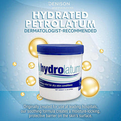 Hydrolatum moisturizing cream being applied to the face for lightweight care.
