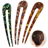 HYFEEL pin de cabello en forma U verde para peinados elegantes sin tirar