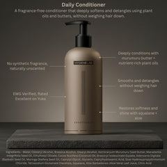 HygieneLab Conditioner on hair after use displaying soft, manageable strands