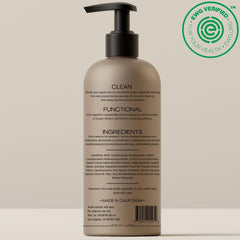 Clear label explains clean ingredients and free-from benefits.