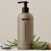 HygieneLab Men's Body Wash Lavender Sands bottle offers a gentle cleanse with calming lavender scent.