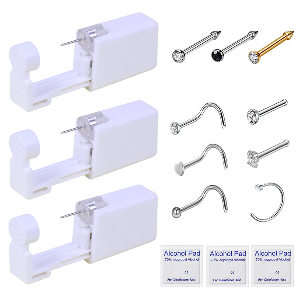 HYJLPAF nose piercing kit gun for quick, clean home piercing
