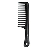 HYOUJIN black wide-tooth detangler paddle, front view, smooth detangling for all-day styling.