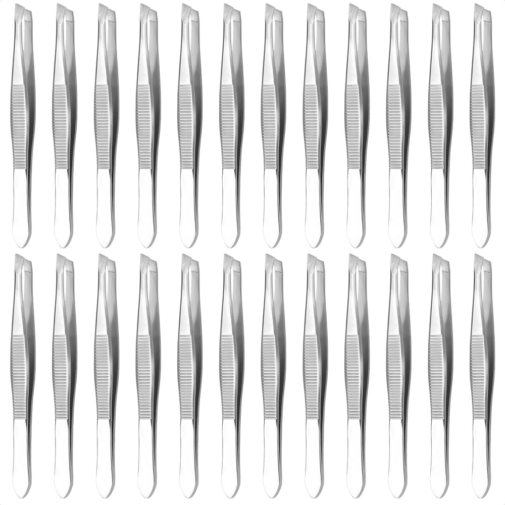 HYQO 24 Pcs Mini Tweezers Bulk Pack with multiple backups for home and travel use
