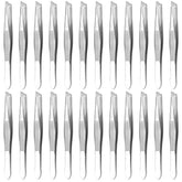 HYQO 24 Pcs Mini Tweezers Bulk Pack with multiple backups for home and travel use