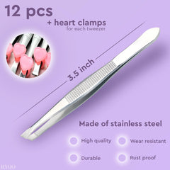 HYQO 3.5in stainless steel tweezers ideal for on-the-go grooming.