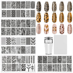 HYWWPFLAY leopard print plate for quick, salon-quality nail art at home