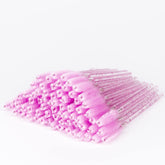 i-laesh crystal pink disposable mascara wands for hygienic lash grooming on the go.
