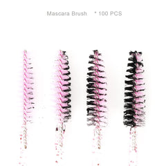 i-laesh crystal pink disposable spoolie for shaping brows and separating lashes.