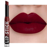IATMOMOD maroon red lipstick outer packaging highlights vegan, long-lasting lip color.
