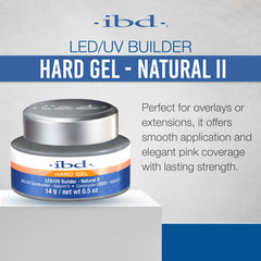 IBD Hard Gel LED/UV Natural II, aplicación manual para uñas impecables