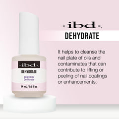 IBD deshidratante para uñas, placa limpia y lista para adherencia del gel o acrílico.