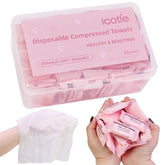 ICOTLE: la caja de toallas comprimidas 50, ideal para viajar y expandirse con agua.