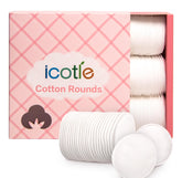 ICOTLE cotton rounds in sturdy packaging, ideal for gifting and storage.