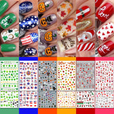 IDDFEVE pegatinas para uñas de Navidad con acabado brillante y duradero.