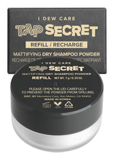 I DEW CARE Tap Secret dry shampoo powder tub for instant refresh on oily hair.