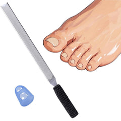 IDOU toe nail file for thick nails with four sides, durable stainless steel.