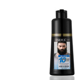 iemokoda beard dye shampoo quickly applies black color to a gray beard.