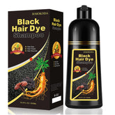 iemokoda Instant Black Hair Dye Shampoo bottle close-up for quick gray coverage.