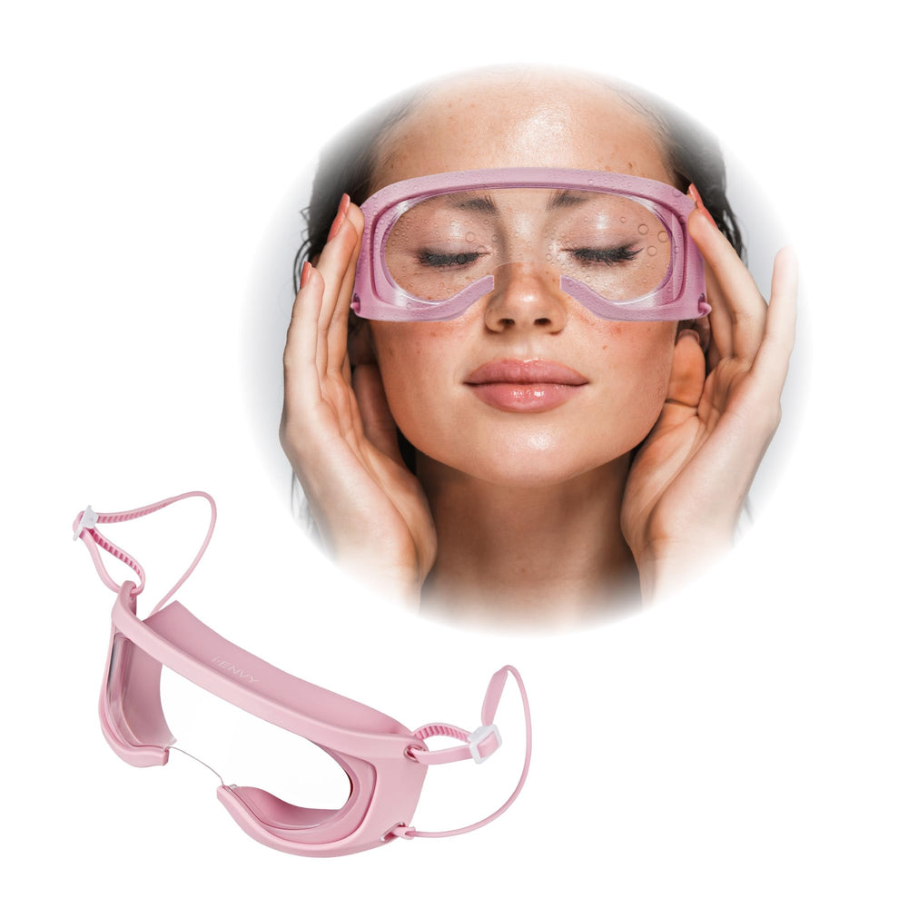iENVY Lash Guard waterproof shield in pink protecting lashes during shower time.