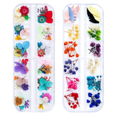 iFancer flores secas para uñas, primer plano de set de 108 piezas para arte en resina.