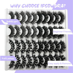IFSOWDRA 3D multi-layered mink lashes deliver full, feathered volume