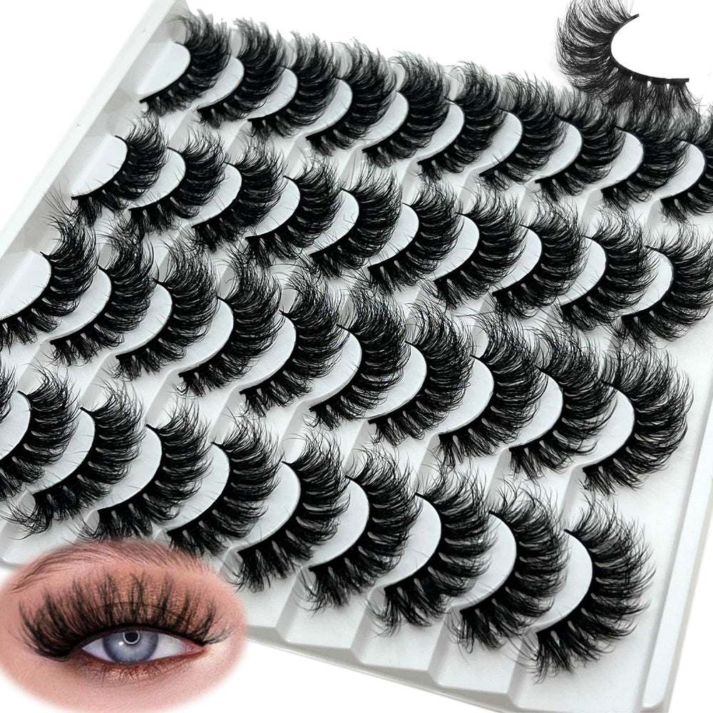 IFSOWDRA Mink Lashes Wispy Cat Eye 18mm: crisscross 3D volume for a dramatic look.