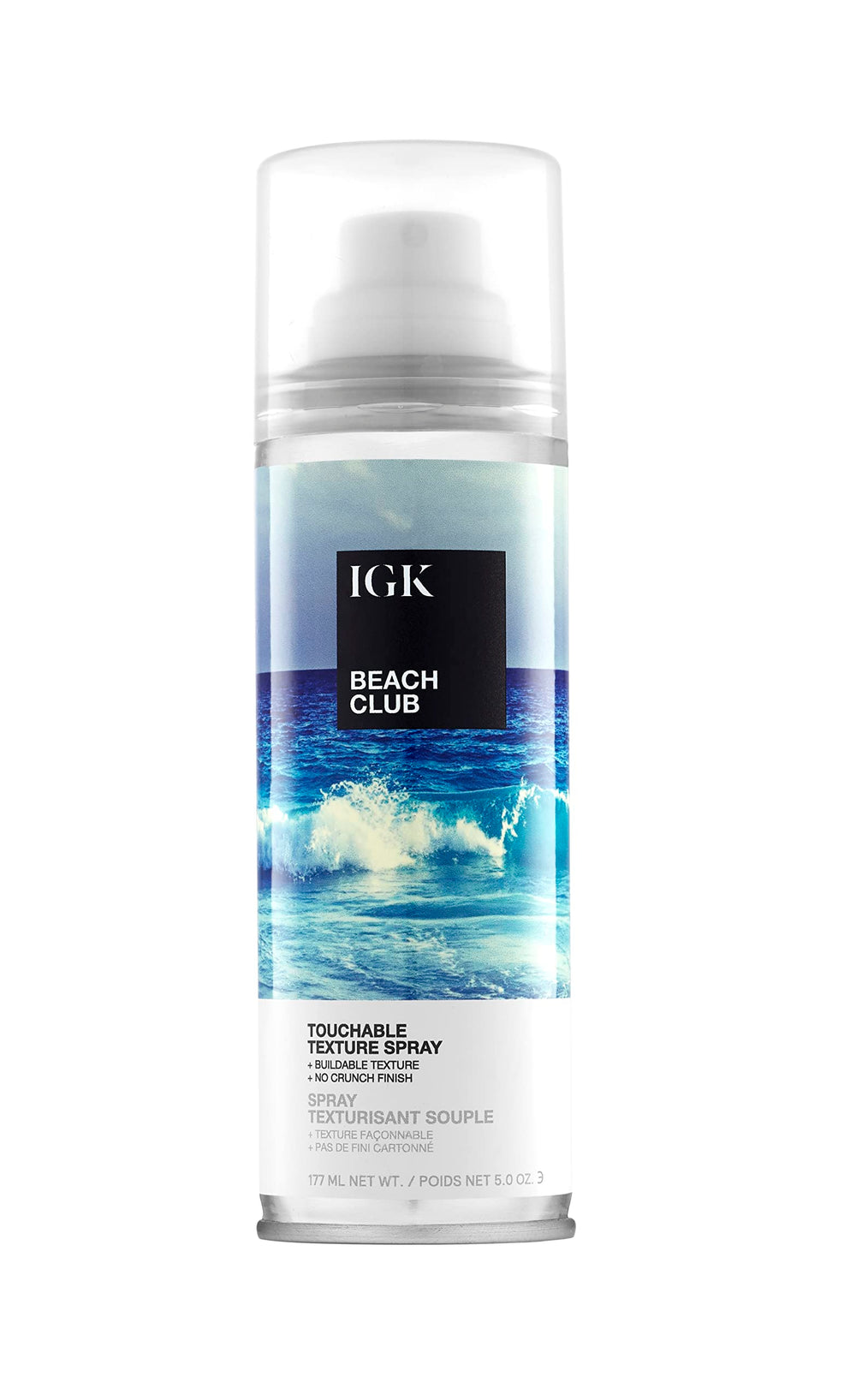 IGK Beach Club Texture Spray bottle for lightweight volume and easy styling