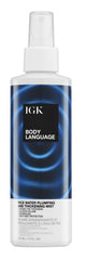 IGK Body Language Rice Water Mist bottle priming for lightweight volume.
