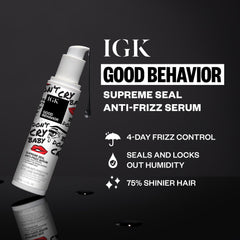 IGK Good Behavior serum poured for easy application.