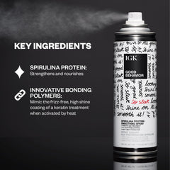 IGK Good Behavior bottle demonstrates lightweight, quick-dry styling.