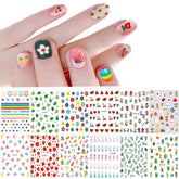 IHUKEIT set de stickers para uñas, 12 láminas, decoraciones variadas para uñas.