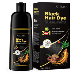 IIIMEIDU 3-in-1 black hair dye shampoo gray coverage for a youthful look