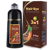 IIIMEIDU champú tintura marrón oscuro 3 en 1 para cobertura de canas