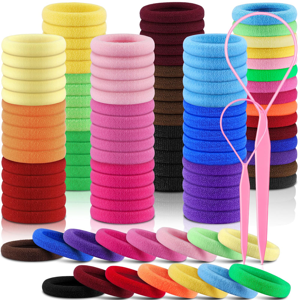 IKOCO 150-piece multicolor hair ties pack for kids with gentle hold