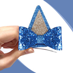 IKUHRMO accesorio de pelo azul con purpurina, añade estilo visual