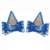 IKUHRMO orejas azules para pelo con brillo, ideal para fiestas y disfraces