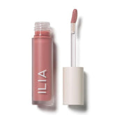 ILIA Balmy Gloss Lip Oil packaging in a sleek tube for hydration.