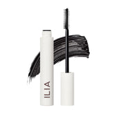 ILIA Limitless Lash Mascara tube closeup, showcasing sleek packaging and rich formula.