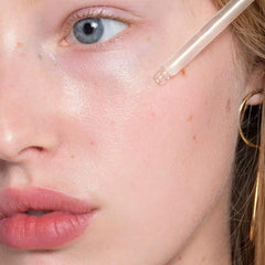 Texture of ILIA True Skin Radiant Priming Serum on skin for a silky finish