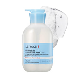 Illiyoon Ceramide Ato 6.0 Top to Toe Wash bottle front view for gentle family cleansing.