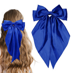 Illpta big bow hair clip in royal blue provides secure hold and elegant style.