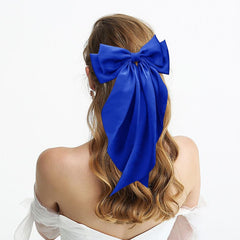 Illpta long ribbon hair clip in royal blue for girls adds charm and tidy hair.