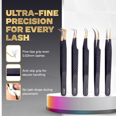 Image Beauty Insight titanium-coated 45-degree lash tweezers for precise isolation.
