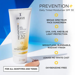 IMAGE Skincare tinted moisturizer with a pump, offering sheer tint and light hydration.