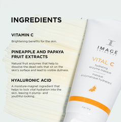 Close-up of VITAL C masque texture with hydration emphasis
