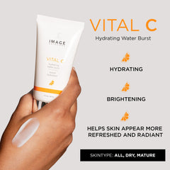 IMAGE Skincare Vital C Hydrating Water Burst gel dispersion close-up, instant hydration boost