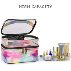 imerelez Tie-Dye Cosmetic Bag waterproof materials ensure easy cleaning and long-lasting use.
