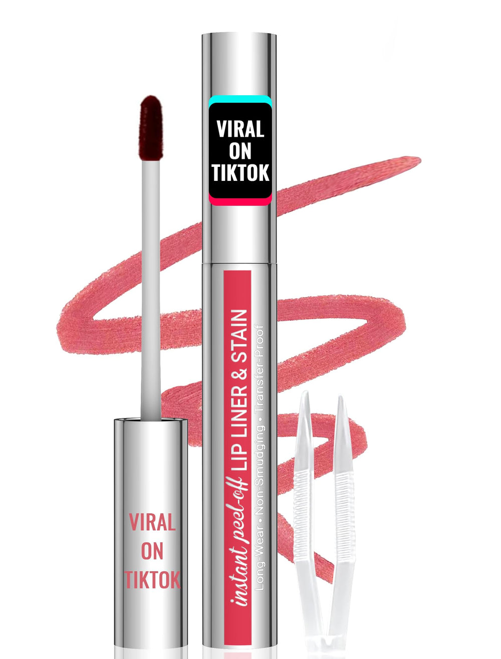 iMethod Tinte Labial muestra la aplicación con pinza para delineado preciso y cómodo.
