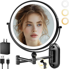 IMIKONA 9-inch wall-mounted makeup mirror for precise application